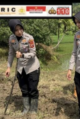 Sinergi Dinas Pertanian, Satlantas Polres Kuningan Pantau Ketahanan Pangan Desa Cibulan